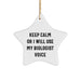 Funny Biologist Gifts from Friends and Family - 'Keep Calm Or I Will Use My Biologist Voice' Star Ornament for Christmas - Image 1