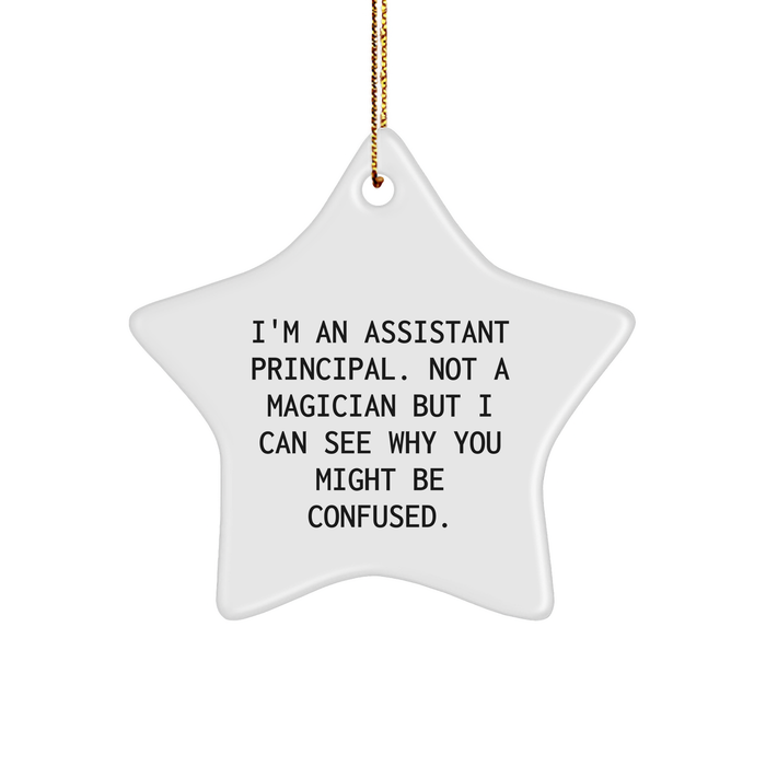 Assistant Principal Star Ornament, Funny Quote, Gift for Christmas, Not A Magician But I Can See Why You Might Be Confused., Gifts from Friends to Assistant Principals, Unique Christmas Unique Gifts - Image 1