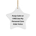 Funny Christmas Unique Gifts from Friends, Personal Care Aide Humor Star Ornament, Keep Calm or I Will Use My Voice Gifts for Coworkers - Image 1