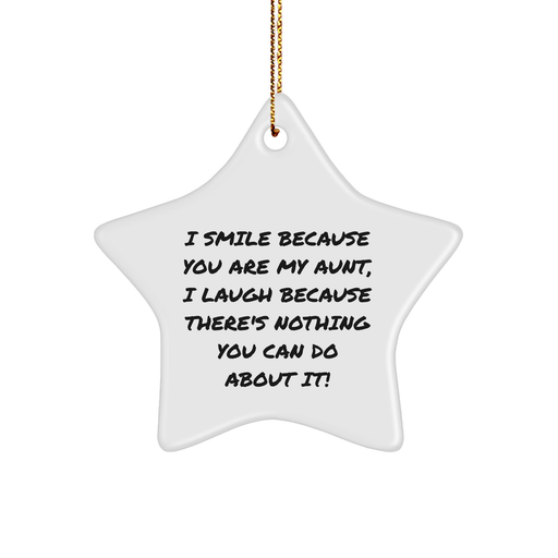 Aunt Gifts from Men, Funny Aunt Star Ornament for Aunt, Christmas Unique Gifts for Aunt - Image 1