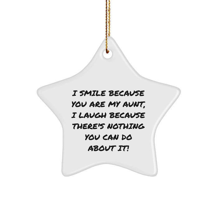 Aunt Gifts from Men, Funny Aunt Star Ornament for Aunt, Christmas Unique Gifts for Aunt - Image 1
