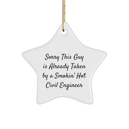 Civil Engineer Gifts, Funny Quote Star Ornament, Gifts from Friends for Civil Engineers, Christmas Unique Gifts - Image 1