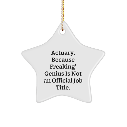 Actuary Star Ornament, Funny Quote Gifts from Friends to Coworkers, White Star Shaped with Vibrant Colors for Christmas Unique Gifts - Image 1
