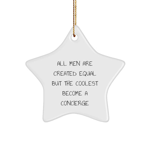 Concierge Gifts from Men, Star Ornament for Concierge, Funny Christmas Unique Gifts for Friends - Image 1