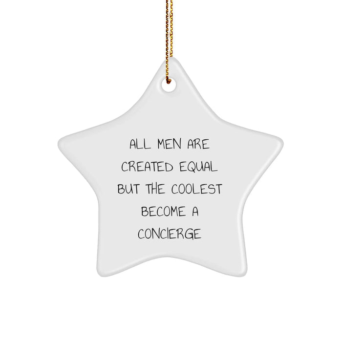 Concierge Gifts from Men, Star Ornament for Concierge, Funny Christmas Unique Gifts for Friends - Image 1