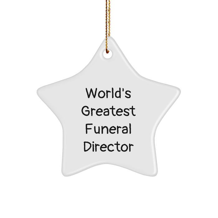 World's Greatest Funeral Director Star Ornament, Gifts from Family for Funeral Director, Unique Christmas Unique Gifts - Image 1