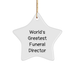 World's Greatest Funeral Director Star Ornament, Gifts from Family for Funeral Director, Unique Christmas Unique Gifts - Image 1