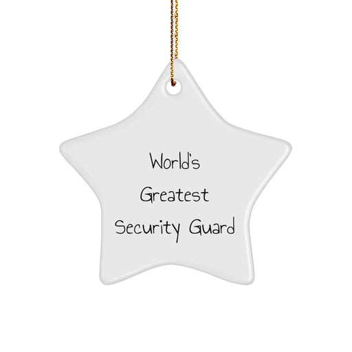 Funny Security Guard Gifts for Christmas - World's Greatest Security Guard Star Ornament from Men to Family - Image 1