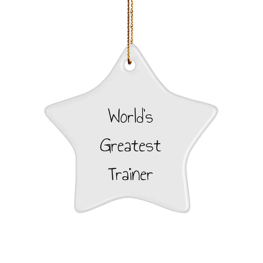 Funny Trainer Gifts, World's Greatest Trainer Star Ornament, Christmas Unique Gifts from Men to Women, Friends, and Family - Image 1