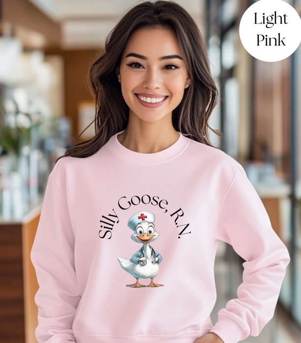 Silly Goose RN Sweatshirt, Registered Nurse Shirt, Nurse Gift, Nurse Shirt, Funny Shirt, Funny Goose Shirt,Funny Gift, Gag Gift, Nurse Day