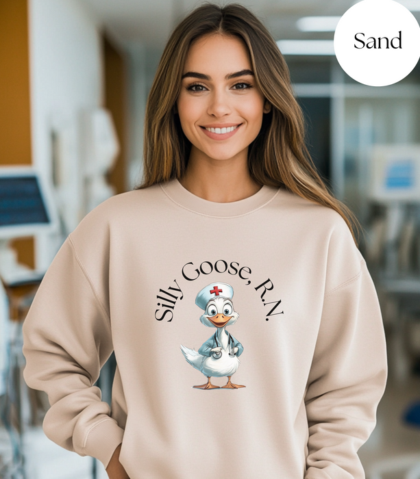 Silly Goose RN Sweatshirt, Registered Nurse Shirt, Nurse Gift, Nurse Shirt, Funny Shirt, Funny Goose Shirt,Funny Gift, Gag Gift, Nurse Day