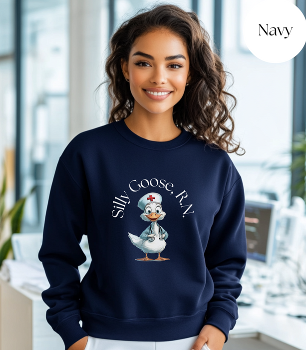 Silly Goose RN Sweatshirt, Registered Nurse Shirt, Nurse Gift, Nurse Shirt, Funny Shirt, Funny Goose Shirt,Funny Gift, Gag Gift, Nurse Day