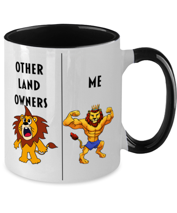 Gift for Landowner,Funny Landowner Coffee Mug, Gag Gift for Landowner, Unique Gift for Landowner, Cheap, Perfect, Amazing, Awesome Lion Black Two Tone