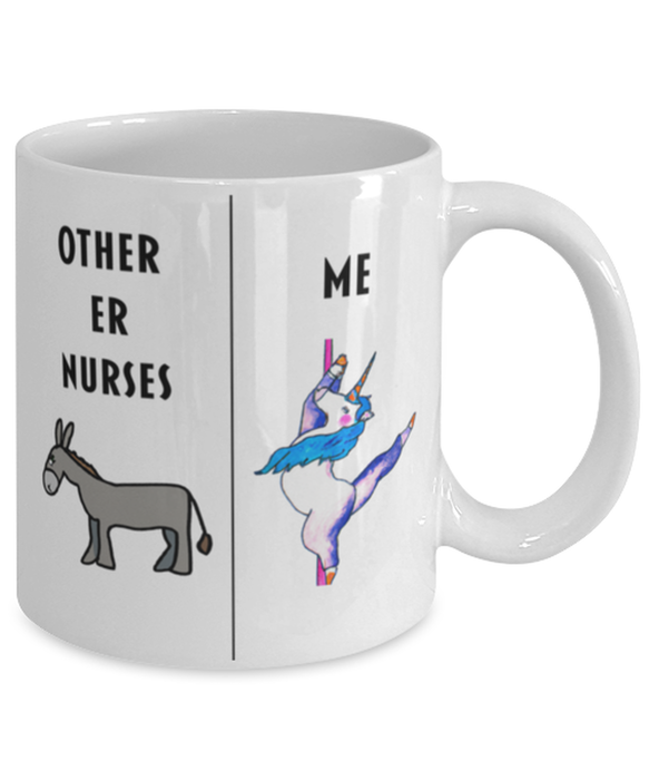 Funny ER Nurse Coffee Mug, Gift for ER Nurse, Gag Gift for ER Nurse, Unique Gift for ER Nurse, Cheap ER Nurse Gift, Donkey Unicorn Mug