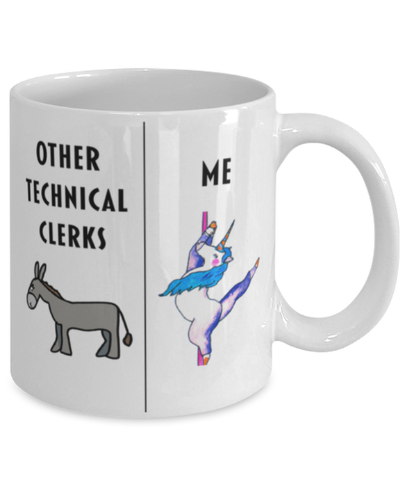 Funny Technical Clerk Coffee Mug, Gift for Technical Clerk, Gag Gift for Technical Clerk, Unique Gift for Technical Clerk, Cheap Technical Clerk Gift, Donkey Unicorn Mug