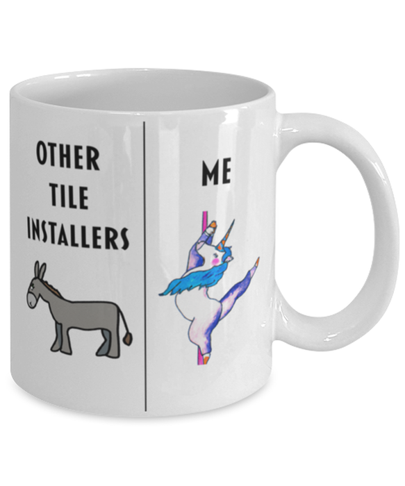 Funny Tile Installer Coffee Mug, Gift for Tile Installer, Gag Gift for Tile Installer, Unique Gift for Tile Installer, Cheap Tile Installer Gift, Donkey Unicorn Mug