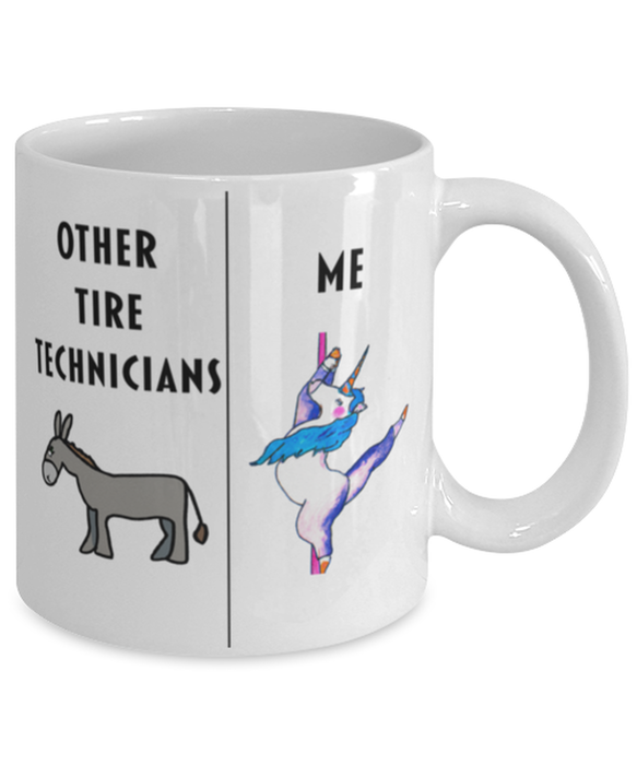 Funny Tire Technician Coffee Mug, Gift for Tire Technician, Gag Gift for Tire Technician, Unique Gift for Tire Technician, Cheap Tire Technician Gift, Donkey Unicorn Mug