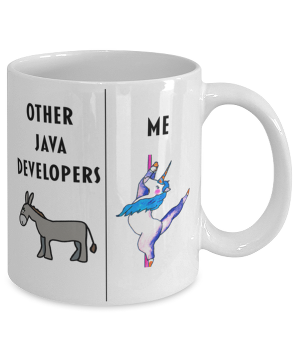 Funny Java Developer Coffee Mug, Gift for Java Developer, Gag Gift for Java Developer, Unique Gift for Java Developer, Cheap Java Developer Gift, Donkey Unicorn Mug