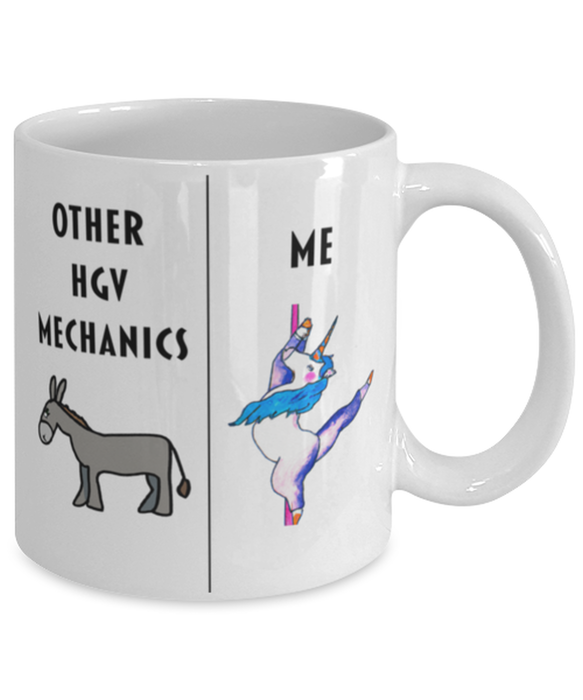 Funny HGV Mechanic Coffee Mug, Gift for HGV Mechanic, Gag Gift for HGV Mechanic, Unique Gift for HGV Mechanic, Cheap HGV Mechanic Gift, Donkey Unicorn Mug