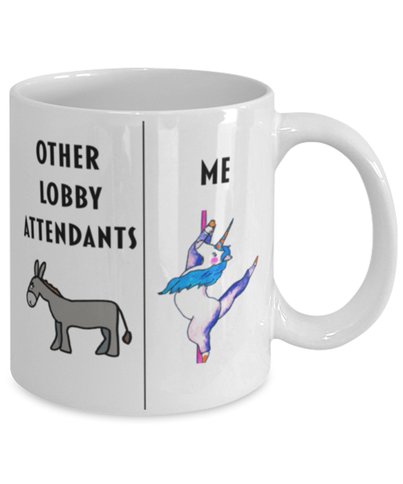 Funny Lobby Attendant Coffee Mug, Gift for Lobby Attendant, Gag Gift for Lobby Attendant, Unique Gift for Lobby Attendant, Cheap Lobby Attendant Gift, Donkey Unicorn Mug