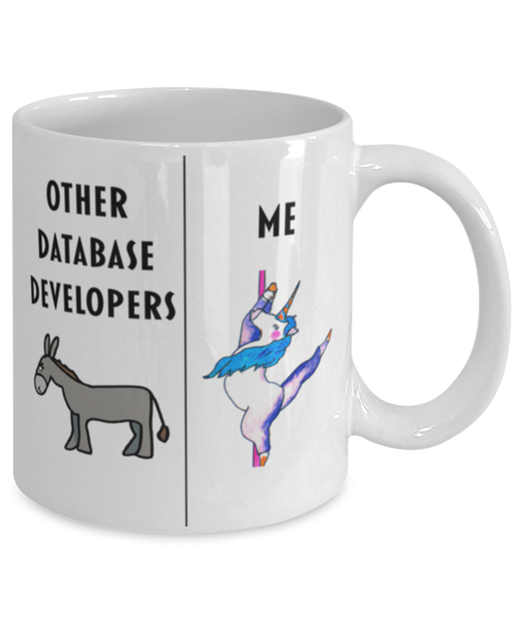 Funny Database Developer Coffee Mug, Gift for Database Developer, Gag Gift for Database Developer, Unique Gift for Database Developer, Cheap Database Developer Gift, Donkey Unicorn Mug