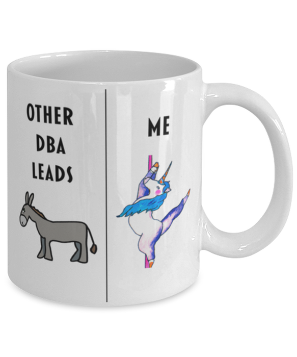 Funny DBA Lead Coffee Mug, Gift for DBA Lead, Gag Gift for DBA Lead, Unique Gift for DBA Lead, Cheap DBA Lead Gift, Donkey Unicorn Mug