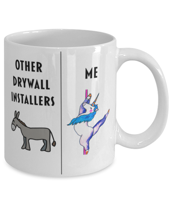 Funny Drywall Installer Coffee Mug, Gift for Drywall Installer, Gag Gift for Drywall Installer, Unique Gift for Drywall Installer, Cheap Drywall Installer Gift, Donkey Unicorn Mug