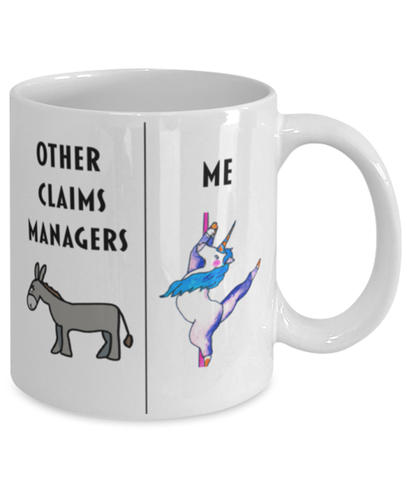 Funny Claims Manager Coffee Mug, Gift for Claims Manager, Gag Gift for Claims Manager, Unique Gift for Claims Manager, Cheap Claims Manager Gift, Donkey Unicorn Mug