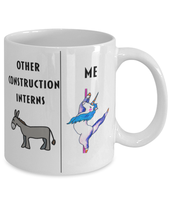 Funny Construction Intern Coffee Mug, Gift for Construction Intern, Gag Gift for Construction Intern, Unique Gift for Construction Intern, Cheap Construction Intern Gift, Donkey Unicorn Mug