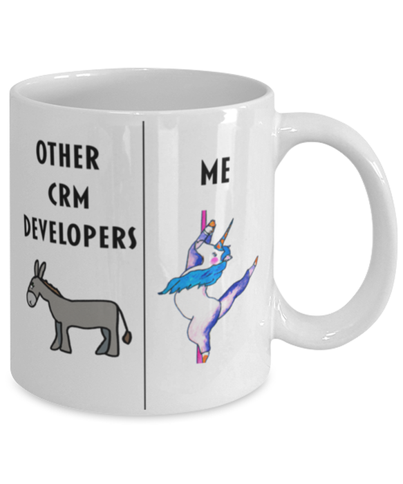 Funny CRM Developer Coffee Mug, Gift for CRM Developer, Gag Gift for CRM Developer, Unique Gift for CRM Developer, Cheap CRM Developer Gift, Donkey Unicorn Mug