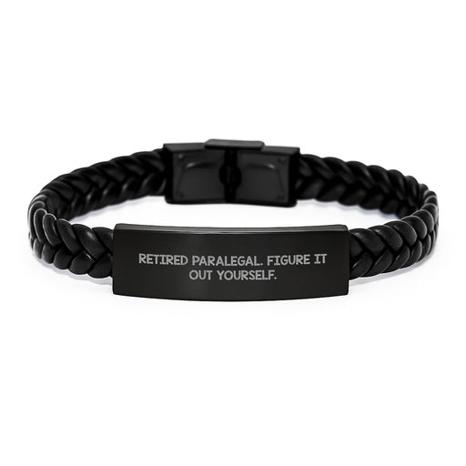 Funny Paralegal Gifts for Men Christmas Unique Accessories Interlaced Leather Bracelet from Friends - Image 1
