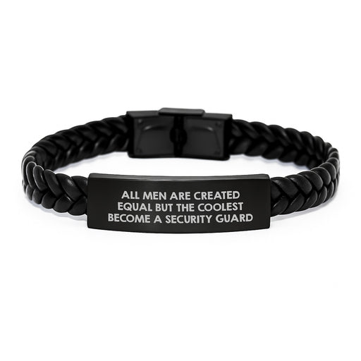 Funny Security Guard Inspirational Interlaced Leather Bracelet Gifts from Men to Security Guard for Christmas - Image 1