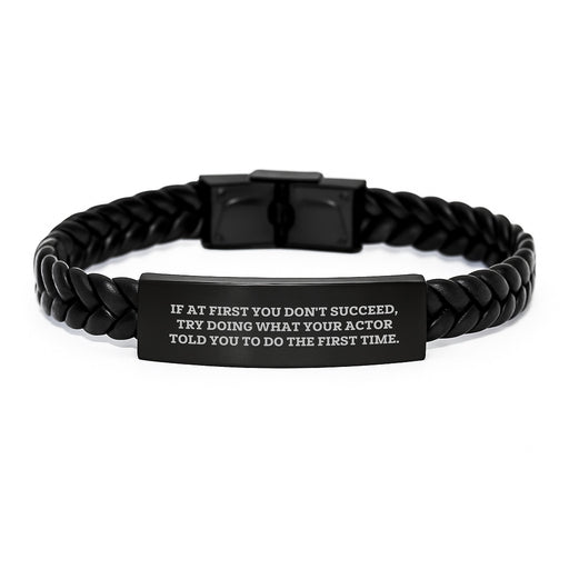 Gifts from Friends for Actor - Funny Quote Interlaced Leather Bracelet, Mother's Day Unique Gifts for Him - Inspirational Actor Gifts - Image 1