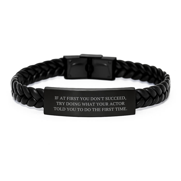 Funny Actor Gifts, Interlaced Leather Bracelet for Actor, Mother's Day Unique Gifts from Men - Image 1