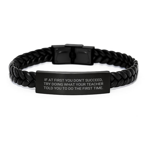 Funny Teacher Quotes Interlaced Leather Bracelet Gifts from Men, Women, Friends, Coworkers, Family for Teacher, Men, Women, Friends, Coworkers, Family, Graduation Unique Gifts - Image 1