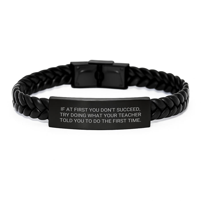 Funny Teacher Quotes Interlaced Leather Bracelet Gifts from Men, Women, Friends, Coworkers, Family for Teacher, Men, Women, Friends, Coworkers, Family, Graduation Unique Gifts - Image 1