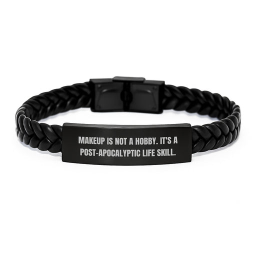 Funny Makeup Gifts for Women - Interlaced Leather Bracelet with Stainless Steel - Graduation Unique Gifts from Friends and Family - Image 1