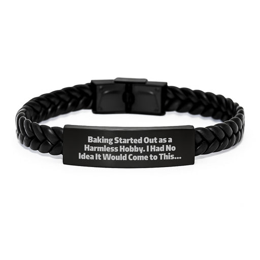 Funny Baking Quotes Interlaced Leather Bracelet Gifts from Men or Women for Baking Lovers Graduation Unique Gifts - Image 1