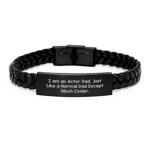 Funny Actor Gifts for Dad from Actor Dad to Actor Son - Interlaced Leather Bracelet for Graduation Unique Gifts - Image 1