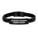 Funny Court Clerk Gifts from Friends, Interlaced Leather Bracelet for Court Clerk Men, 'Amazing F--king Court Clerk' Engraved Graduation Unique Gifts - Image 1