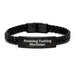 Funny Mortician Gifts from Friends Unique Interlaced Leather Bracelet for Mortician Graduation, 'Amazing F--king Mortician' Quote - Image 1