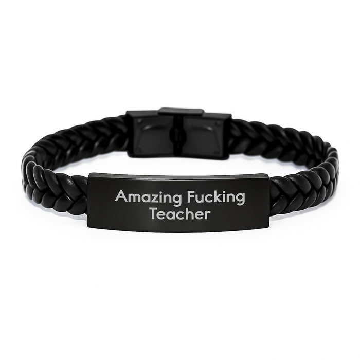 Funny Teacher Quotes Interlaced Leather Bracelet Gifts from Men to Teacher for Graduation Unique Presents - Image 1