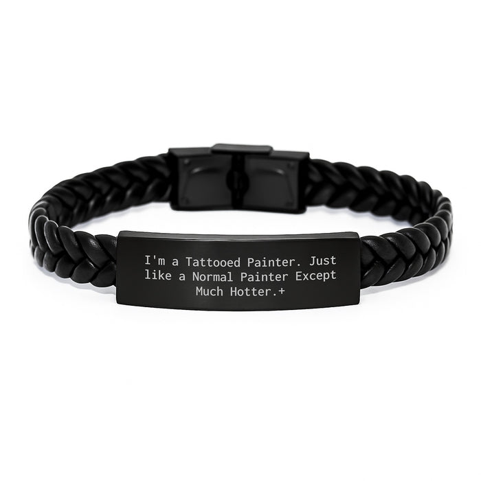 Funny Painter Gifts, Unique Interlaced Leather Bracelet for Painter Friends, Graduation Unique Gifts from Friends for Painter - Image 1