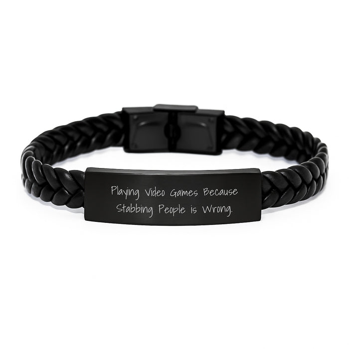 Funny Interlaced Leather Bracelets for Playing Video Games Graduation Unique Gifts from Friends and Family - Image 1
