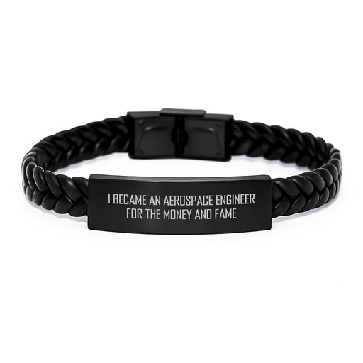 Funny Gift for Men - Aerospace Engineer Inspired Interlaced Leather Bracelet for Graduation Unique Gifts from Family to Aerospace Engineers - Image 1