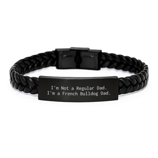 French Bulldog Dad Gifts from Men to Friends Unique Leather Bracelet for Graduation - Image 1
