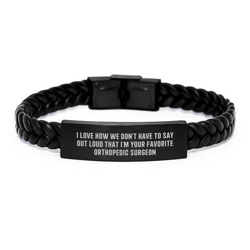 Funny Quote Orthopedic Surgeon Gifts - Interlaced Leather Bracelet with Stainless Steel - Gifts from Family to Orthopedic Surgeon - Image 1