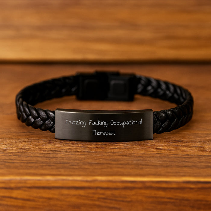 Funny Occupational Therapist Quote Interlaced Leather Bracelet Gifts from Friends for Occupational Therapist Graduation Unique Gifts - Image 2
