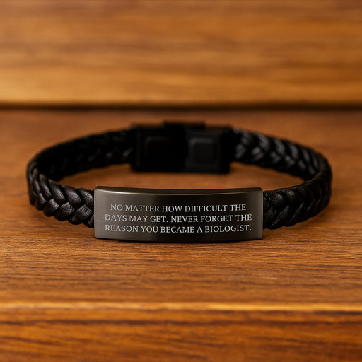 Inspiring Biologist Gifts for Men Women Friends Family, Interlaced Leather Bracelet with Funny Quote, Unique Valentine's Unique Gifts from Men to Women - Image 2