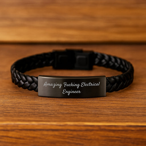 Funny Inspirational Gifts from Friends for Amazing Electrical Engineer Interlaced Leather Bracelet, Graduation Unique Gifts - Image 2